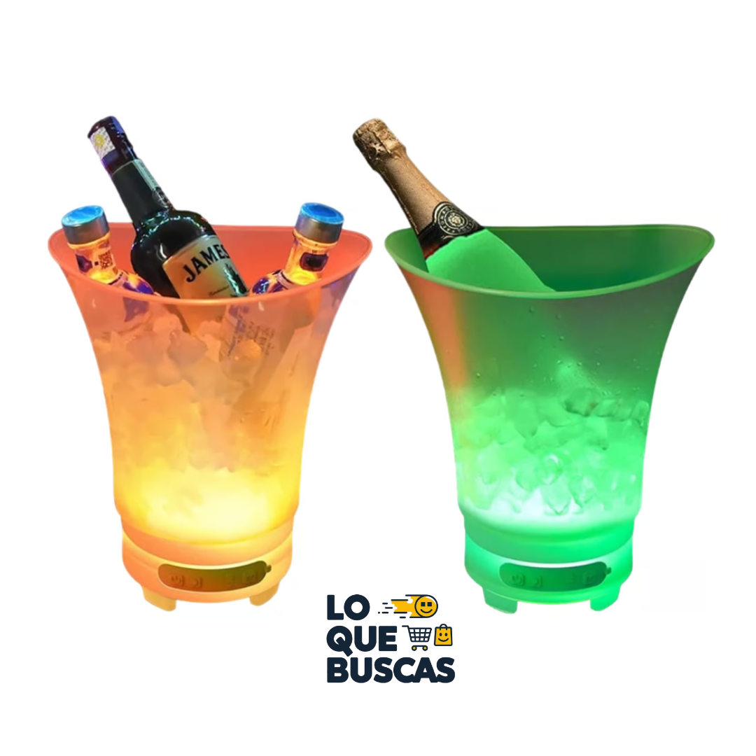 Hielera Cubeta De Luz Led Bluetoth Parlante Para Cubos Hielo
