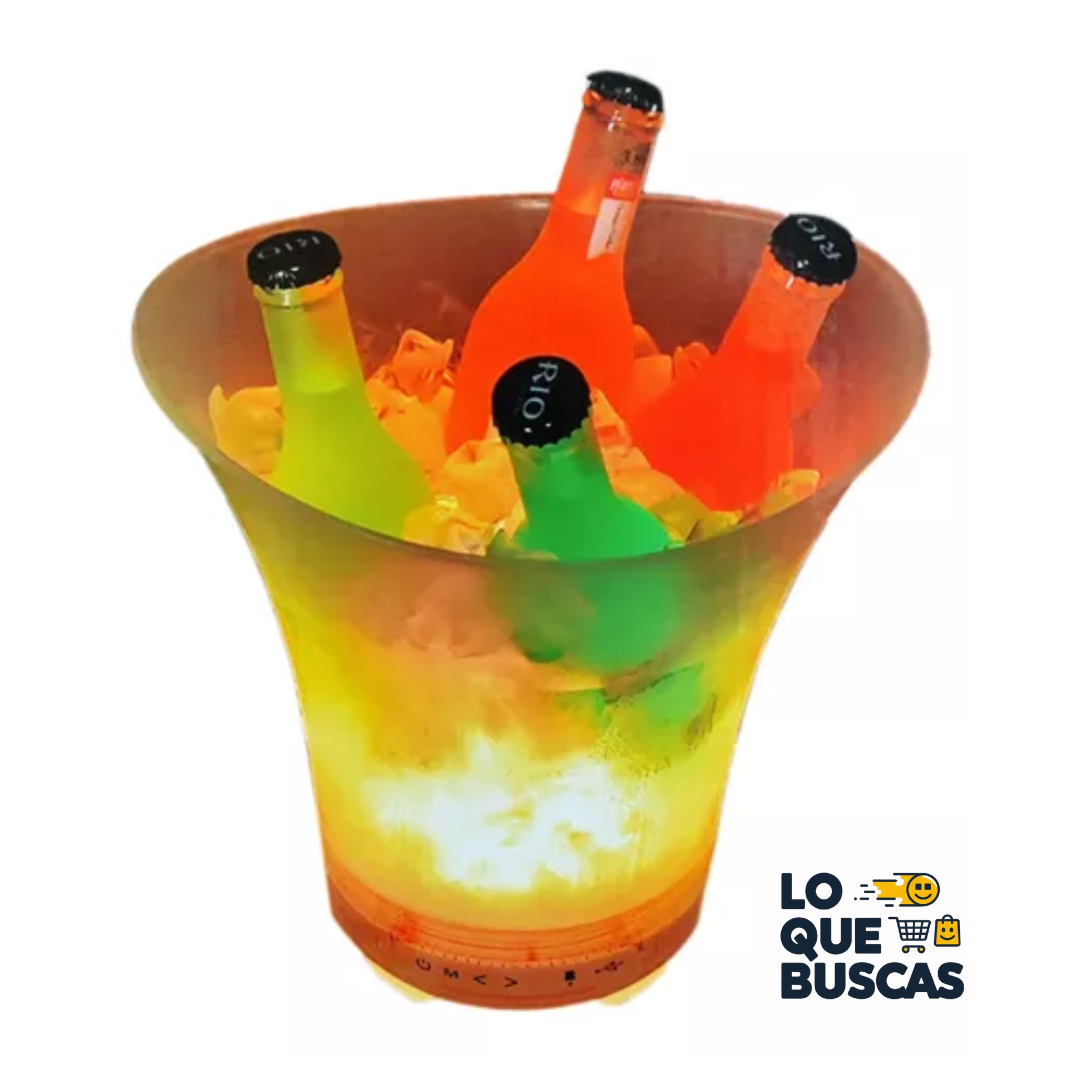 Hielera Cubeta De Luz Led Bluetoth Parlante Para Cubos Hielo
