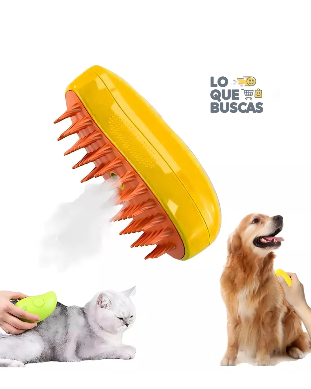 Cepillo de vapor 3 en 1 para mascotas